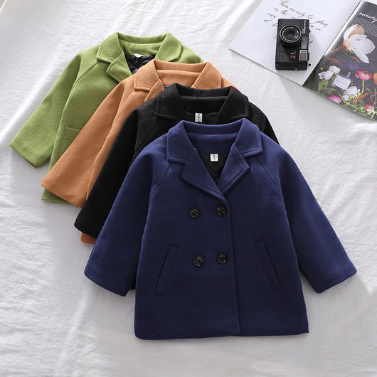 Abrigo Cuadrille Sólido para Niño Otoño Invierno - Image 13