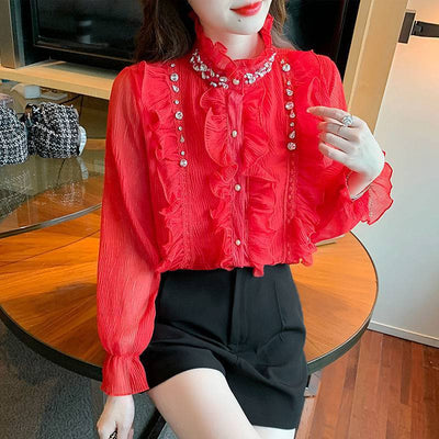 Blusa de Gasa Elegante con Borde Texturizado - Diseño Puro y Sofisticado - Image 7