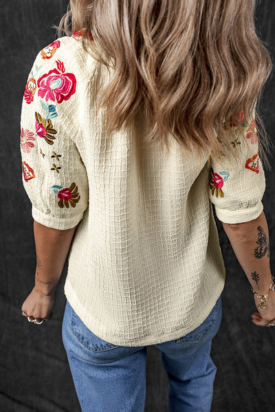 Blusa Casual Bordada en Chifón Multicolor - Estilo Primavera para Mujer - Image 14
