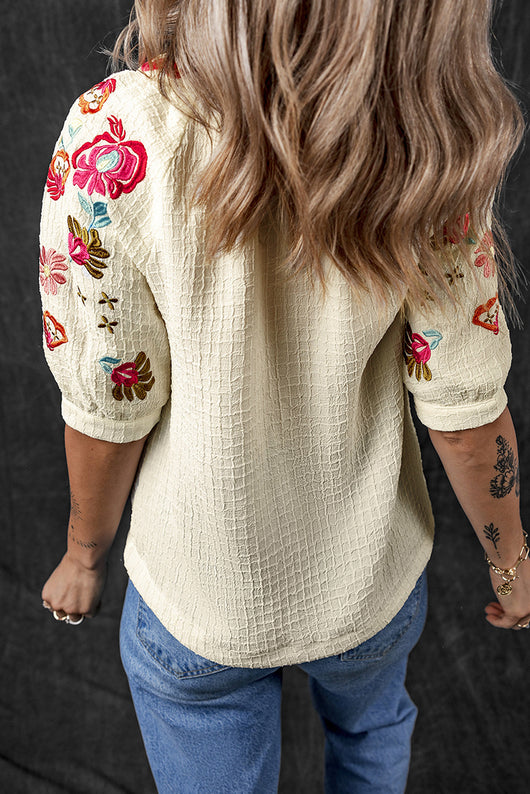 Blusa Casual Bordada en Chifón Multicolor - Estilo Primavera para Mujer - Image 14