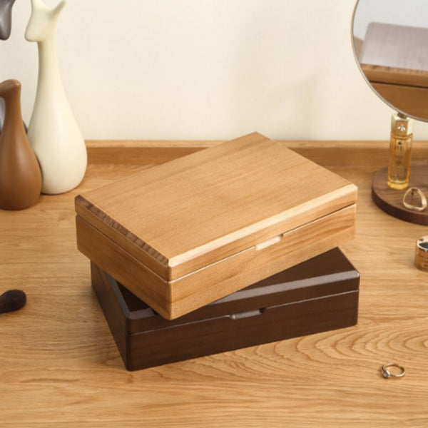 Caja de Adornos Navideños en Madera de Nogal Negro Estilo Retro