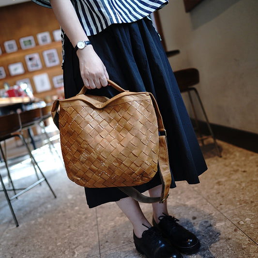 Bolso de Cuero Genuino Elegante Retro de Lujo