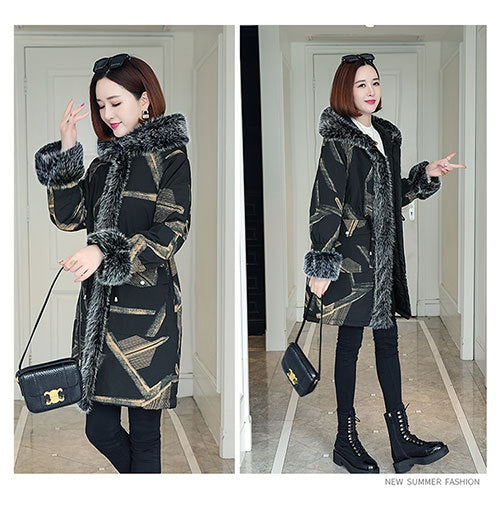 Parka Mujer Talla Grande con Cuello de Pelaje - Abrigo de Algodón Premium - Image 13