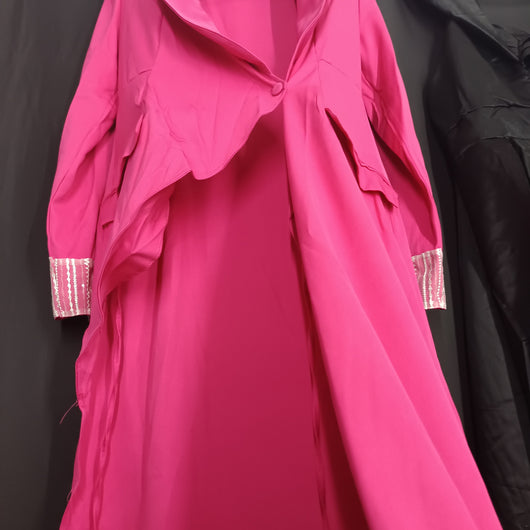 Vestido Rojo Rosado con Escote Profundo V y Cintura Alta - Image 16