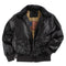 Abrigo de Cuero con Pelaje Estilo Aviador Retro Oversize