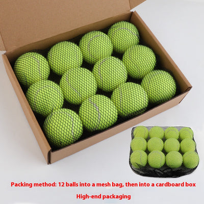 Pink rubber pet tennis ball, bite-resistant, for dogs to play fetch and chew. - Image 19