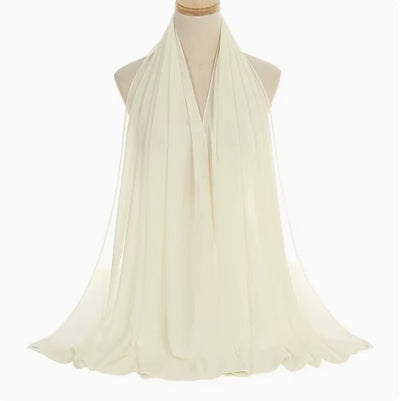 Pañuelo Rectangular de Chiffón Perla para Mujer - Colores Sólidos - Image 19