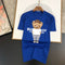 Camiseta Masculina de Algodão Mercerizado - Estampa de Urso Manga Curta