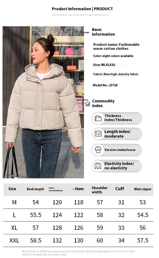 Chaqueta Corta Acolchada con Capucha para Mujer - Estilo Casual - Image 14