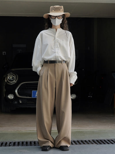 Pantalón Casual Holgado de Cintura Alta con Textura para Mujer - Image 41