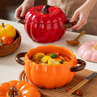 Sopera de Cerámica Decorativa Calabaza con Tapa - Image 3