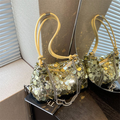 Bolso Bandolera Mujer con Cadena y Lentejuelas Brillantes - Image 4