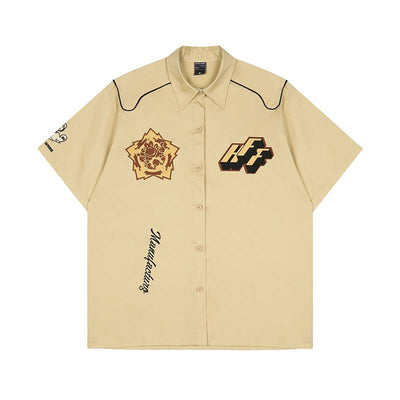 Camisa Suelta con Bordado de Letras para Hombre - Image 10