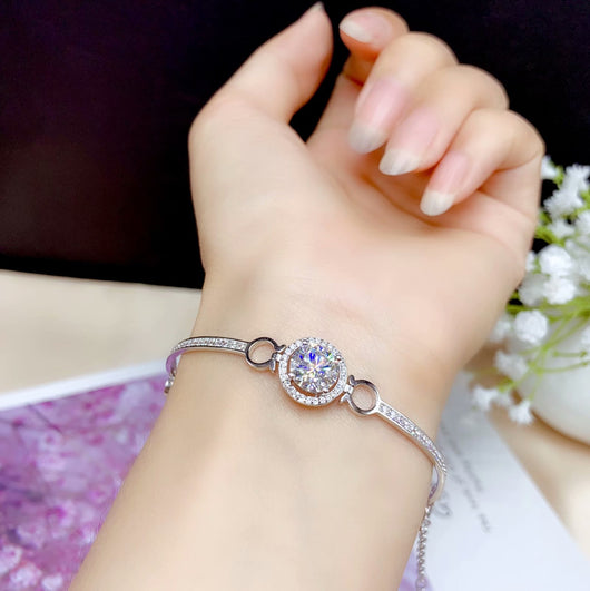 Pulsera de Plata Chapada en Oro Blanco 18K con Diamantes Moissanita - Image 12