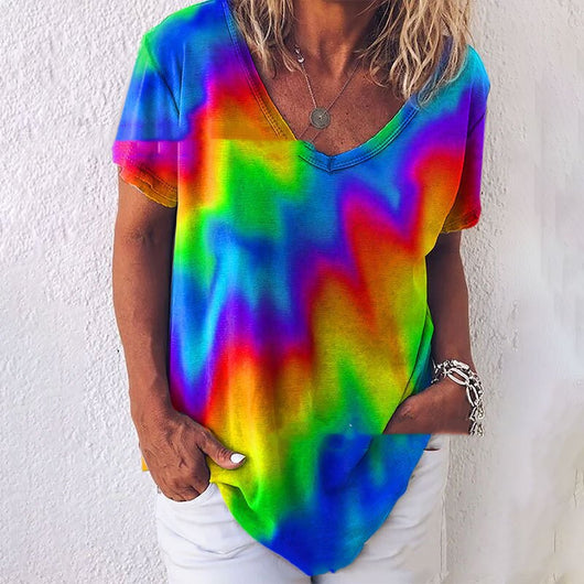 Playera Oversize Tie-Dye Arcoíris para Talla Plus - Image 12