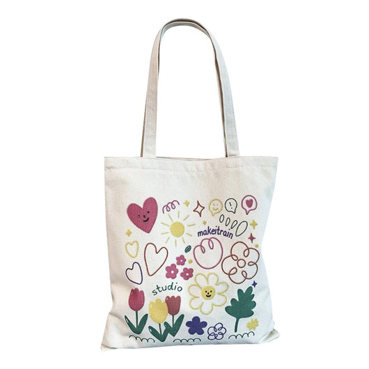 Bolsa de Lona Grande con Estampados Adorables - Capacidad Máxima - Image 5
