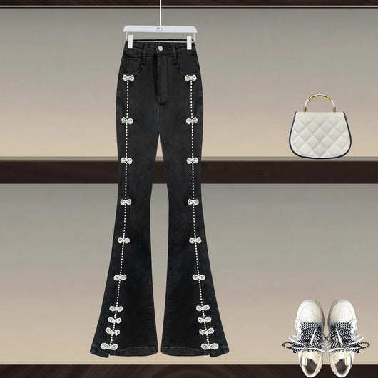 Jeans Negros Talle Alto Ajustados para Mujer - Image 8