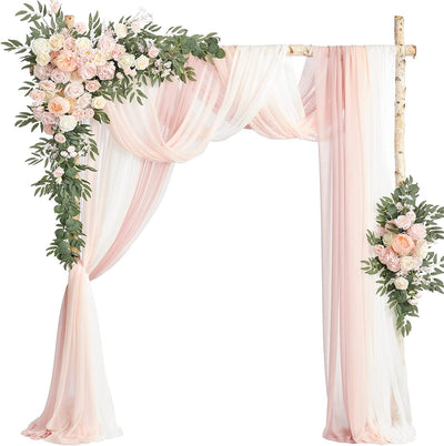 Arco de Bodas con Decoraciones Florales Colgantes - Image 25