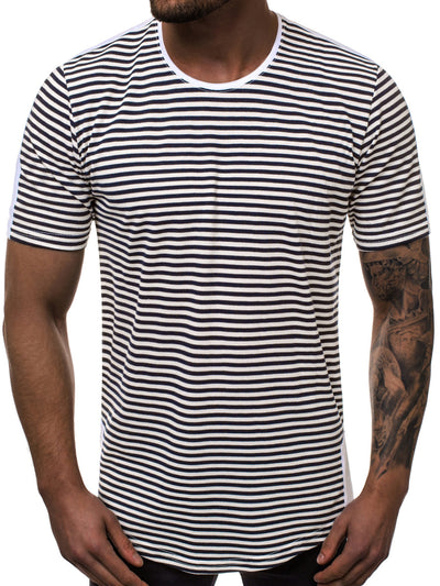 Playera de Cuello Redondo con Degradado a Rayas - Image 6