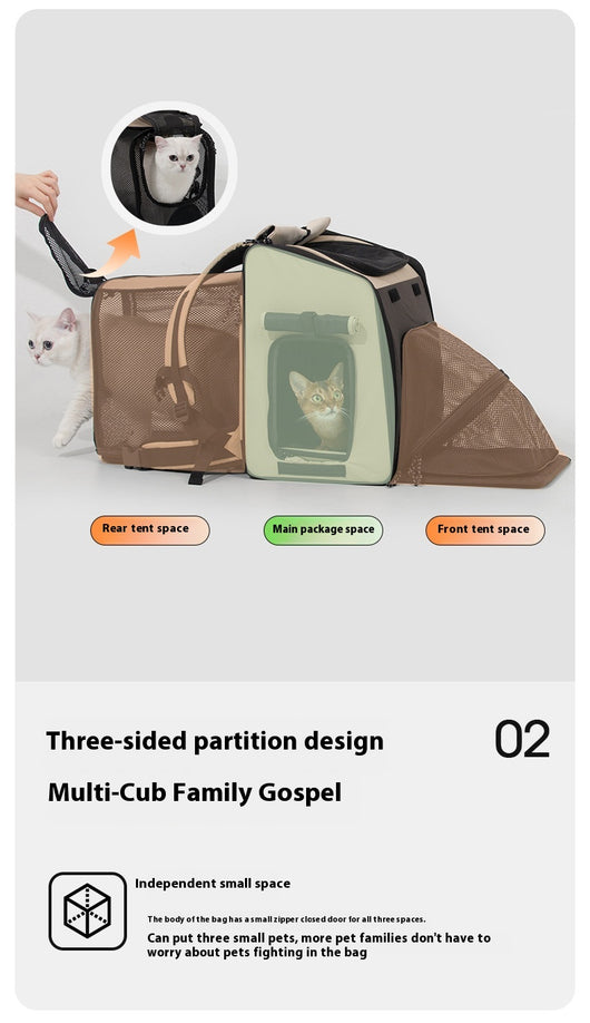 Mochila Transportadora Respirable para Gatos y Perros - Gran Capacidad Portátil - Image 9