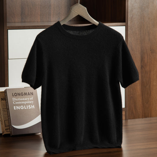 Suéter de Cachemira para Hombre Cuello Redondo Manga Corta - Image 10