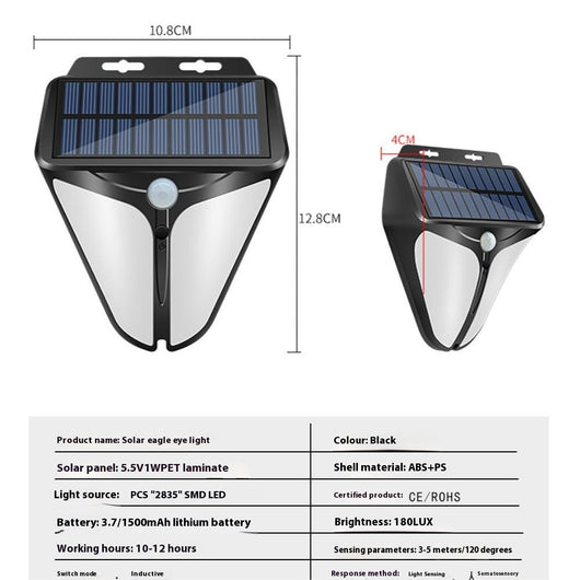 Lámpara Solar de Pared con Sensor de Movimiento para Jardín y Terraza - Image 9
