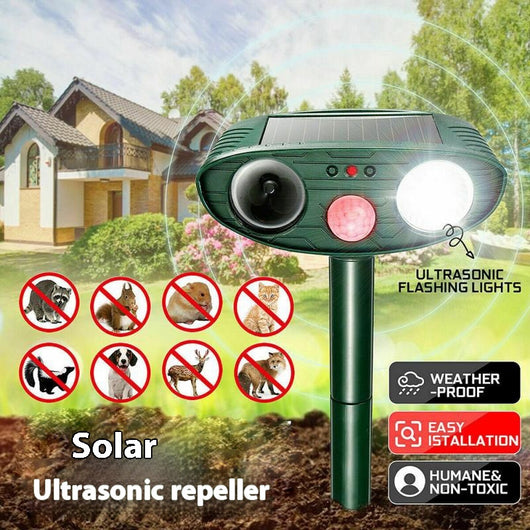 Repelente Solar de Animales con Luz Estroboscópica