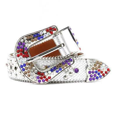 Cinturón de Cuero para Hombre con Diseño de Serpiente y Cristales Brillantes Hecho a Mano - Image 9