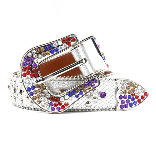 Cinturón de Cuero para Hombre con Diseño de Serpiente y Cristales Brillantes Hecho a Mano - Image 9