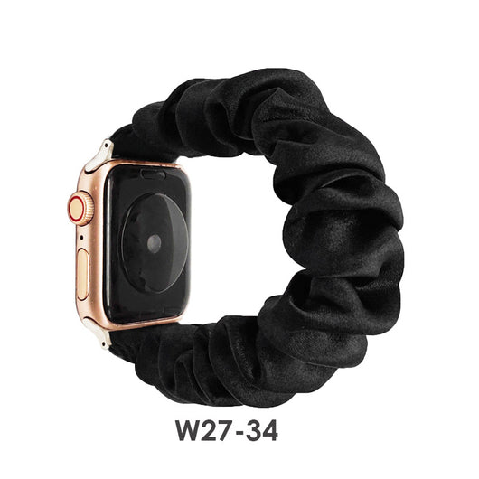 Anillo Elástico de Satén Estampado de Colores Sólidos - Image 6