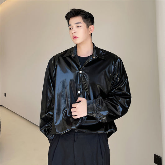 Abrigo Suelto Negro Bright Face - Estilo Moderno y Versátil