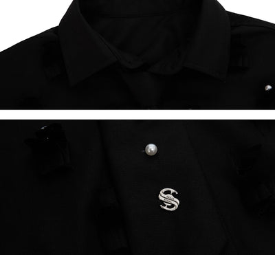 Cardigan Suelto Acolchado con Detalles de Perlas para Hombre - Image 9