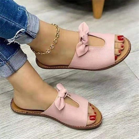 Sandalias Grandes con Moño - Punta Abierta Cómoda para Mujer - Image 5