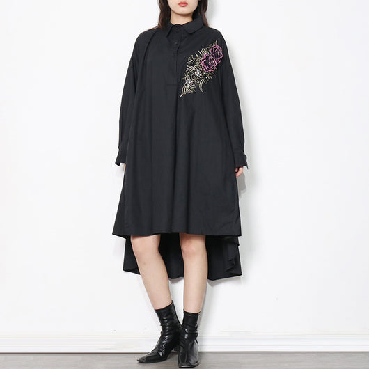 Vestido Irregular con Bordado de Lentejuelas e Impresión - Image 5