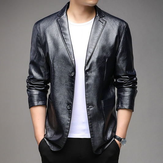 Chaqueta de Cuero PU Casual para Hombre Joven y Adulto - Image 2
