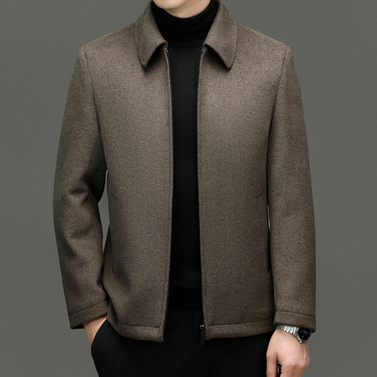 Abrigo de Lana con Cuello Polo para Hombre - Elegancia Casual - Image 7