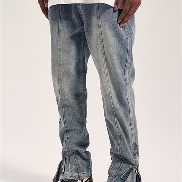 Jeans Rotos con Cortes 3D y Cierre Lateral