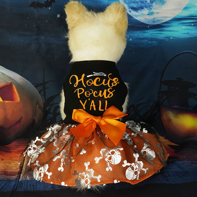 Disfraz de Halloween para Perros y Gatos - Calavera Negra con Decoración de Fiesta - Image 13