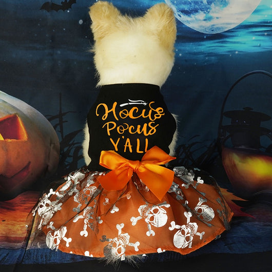 Disfraz de Halloween para Perros y Gatos - Calavera Negra con Decoración de Fiesta - Image 13