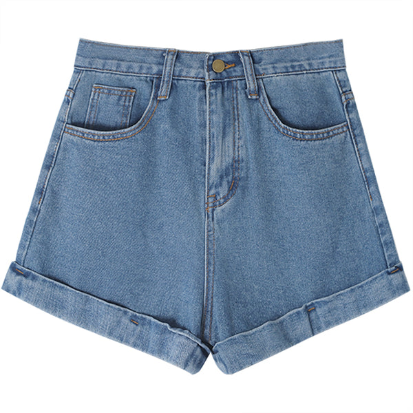 Shorts de Mezclilla Cintura Alta con Diseño Exclusivo para Mujer