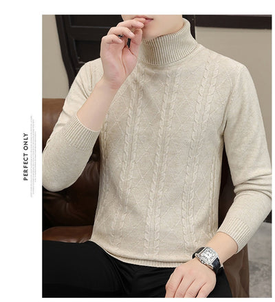 Suéter de Cuello Alto para Hombre con Tejido Trenzado - Image 11