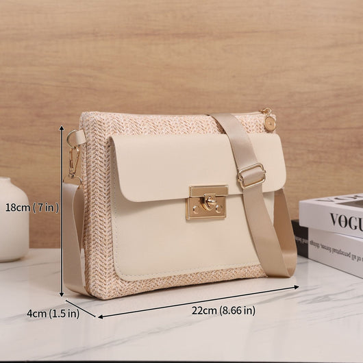 Bolsa de Hombro Tejida en Paja - Diseño Liso y Versátil - Image 22