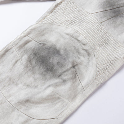 Pantalón Cargo Recto Holgado con Pliegues y Costuras Desgastadas - Image 4