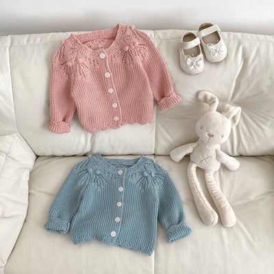 Cardigan de Lana Tejida con Encaje para Bebé - Image 2