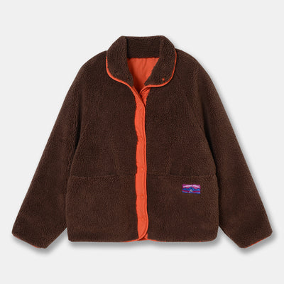Abrigo de Lana de Cordero Gruesa para Mujer Estilo Coreano Invierno - Diseño Reversible con Cuello Alto - Image 8