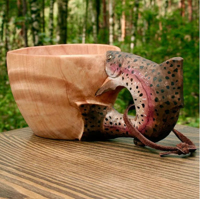 Taza Kuksa Escandinava Tallada a Mano - Taza de Madera para Camping y Café - Image 4