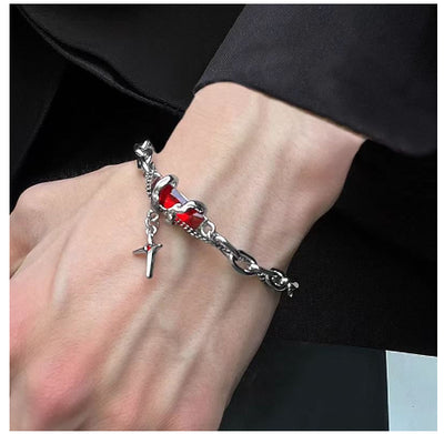 Pulsera de Diamante Negro con Estrella Bordada para Hombre - Image 9