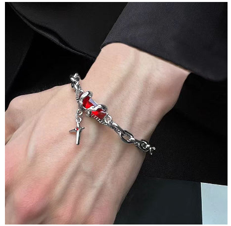 Pulsera de Diamante Negro con Estrella Bordada para Hombre - Image 9