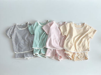 Pijama Infantil de Rayas Transpirable - Shorts y Camiseta de Manga Corta - Image 18