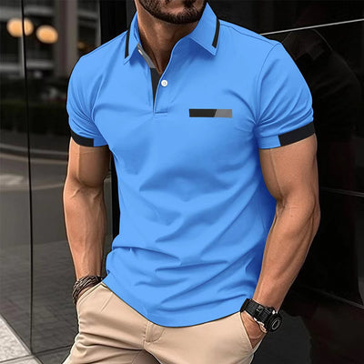 Polo Casual Hombre con Bolsillo Decorativo y Solapa - Camisa Business - Image 3